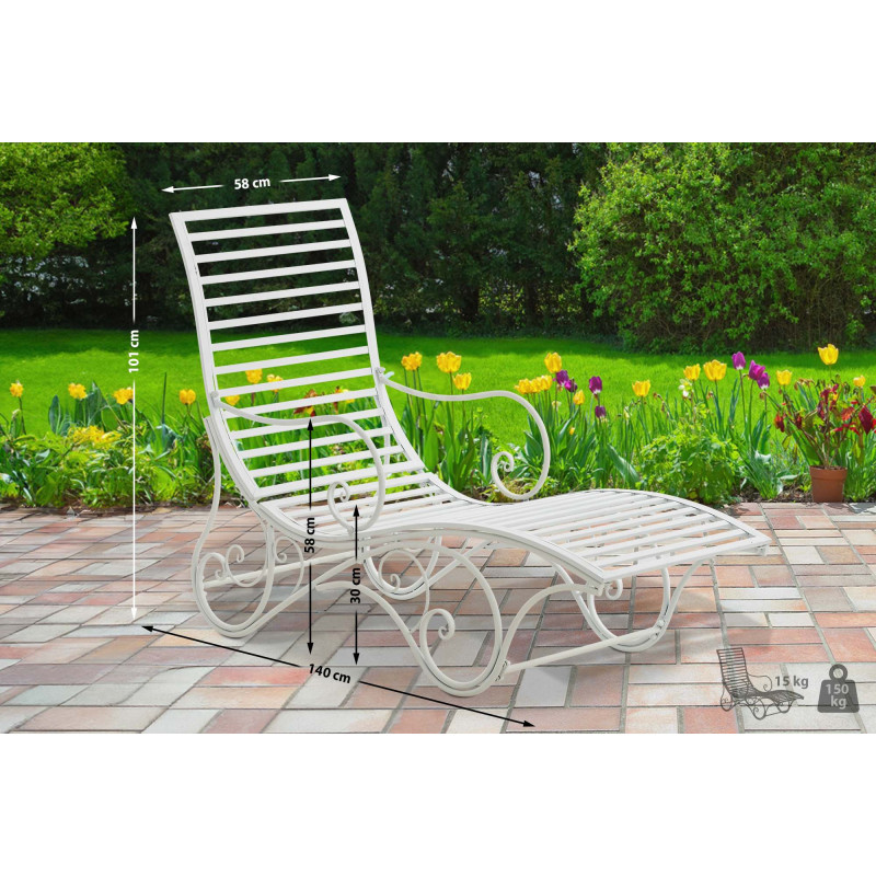 Chaise longue de jardin d'Amiens blanc