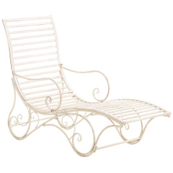 Chaise longue de jardin d'Amiens crème antique