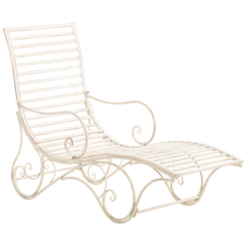Chaise longue de jardin d'Amiens crème antique
