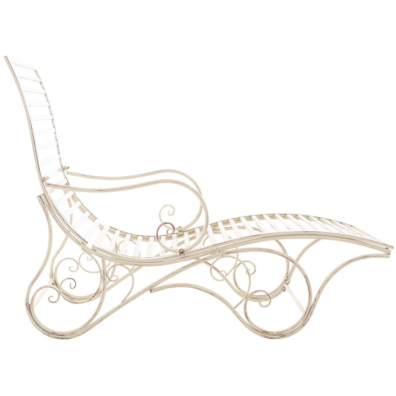 Chaise longue de jardin d'Amiens crème antique