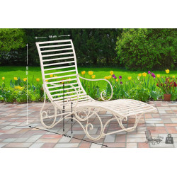 Chaise longue de jardin d'Amiens crème antique