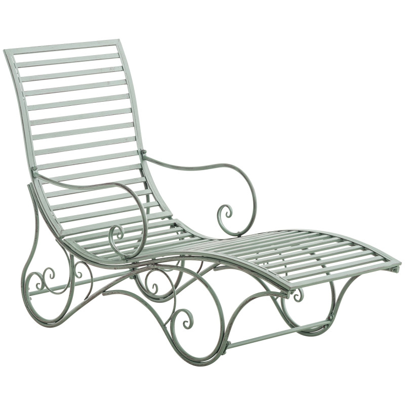 Chaise longue de jardin d'Amiens vert antique