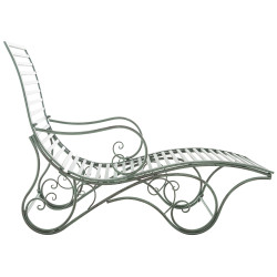 Chaise longue de jardin d'Amiens vert antique