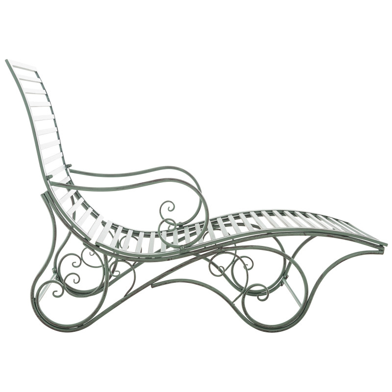 Chaise longue de jardin d'Amiens vert antique