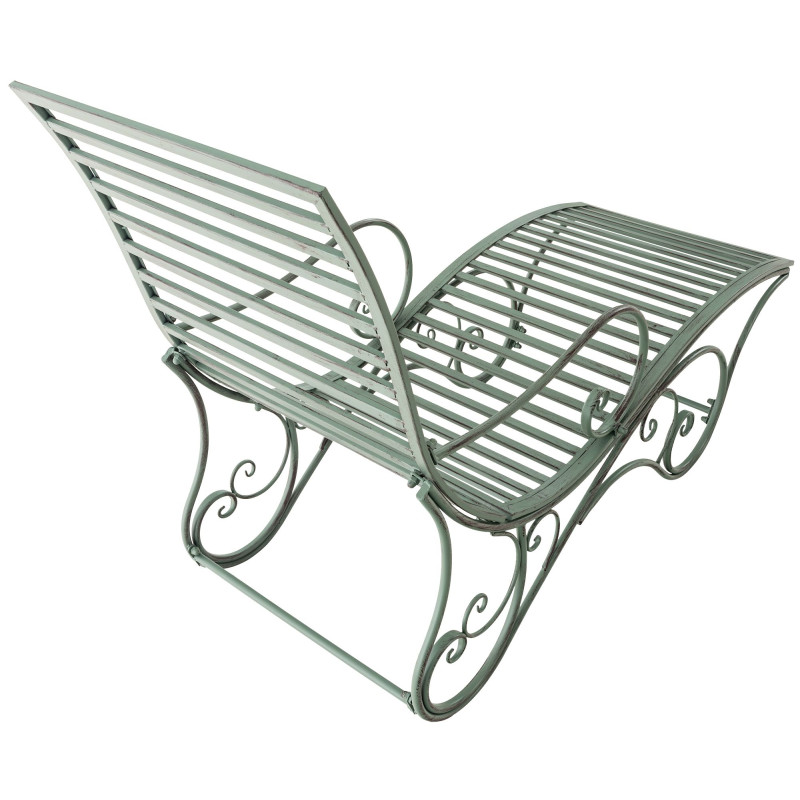 Chaise longue de jardin d'Amiens vert antique