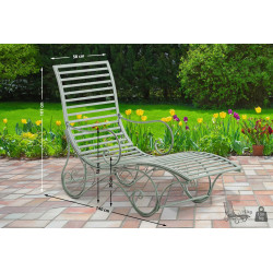 Chaise longue de jardin d'Amiens vert antique