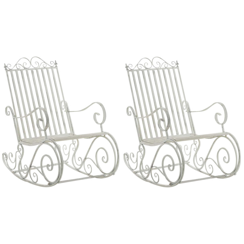 Ensemble de 2 chaises à bascule Smilla blanc antique
