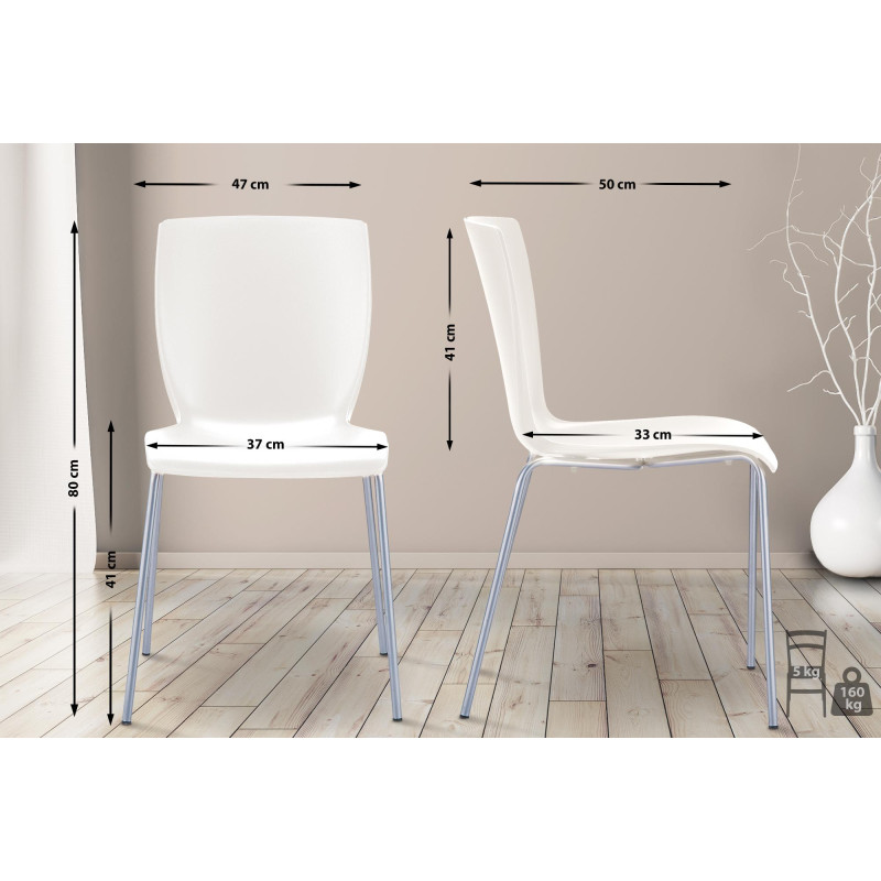 Lot de 2 chaises MIO crème