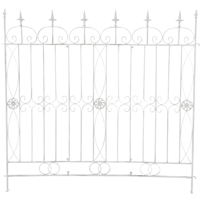 Lot de 4 clôtures de jardin en bette à carde blanc antique
