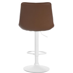 Conjunto de 2 banquetas de bar Toni, em couro sintético, branco/marrom