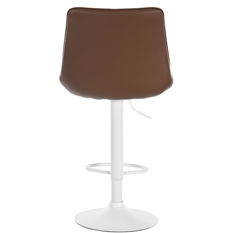 Conjunto de 2 banquetas de bar Toni, em couro sintético, branco/marrom