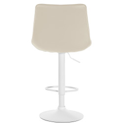 Set di 2 sgabelli da bar Toni, similpelle, bianco/crema