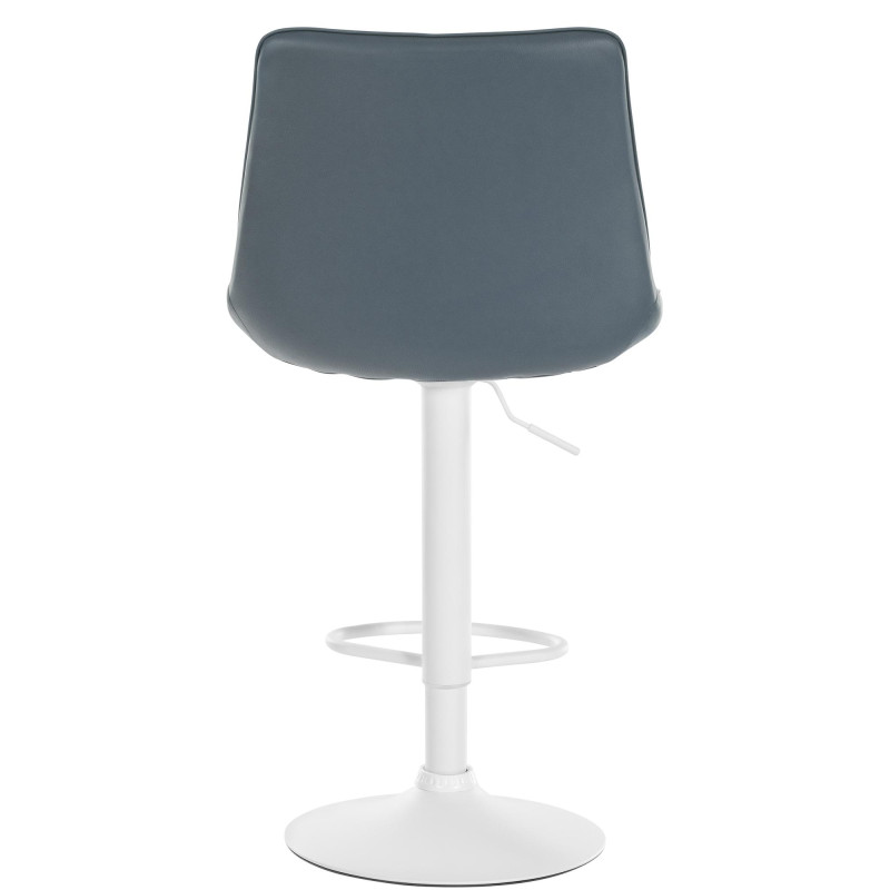 Ensemble de 2 tabourets de bar Toni, similicuir, blanc/gris