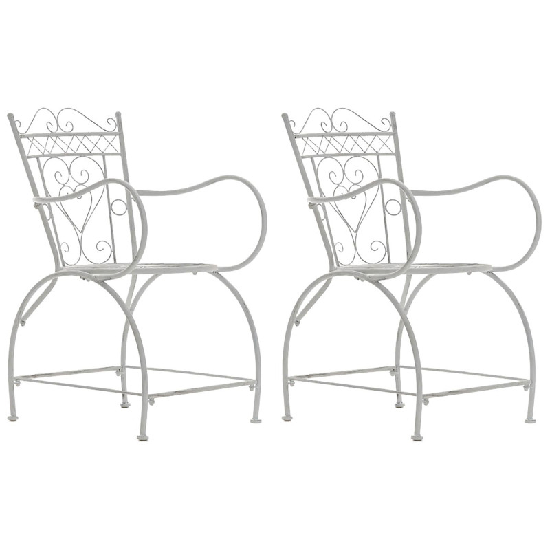 Ensemble de 2 chaises Sheela blanc antique