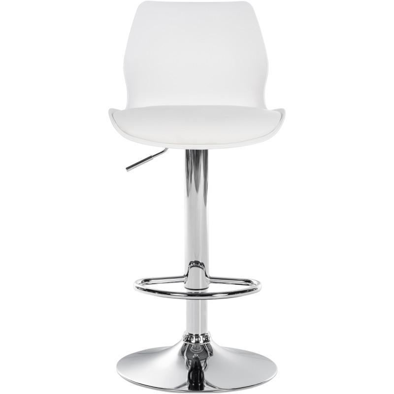 Conjunto de 2 banquetas de bar Gilbert, em plástico branco.