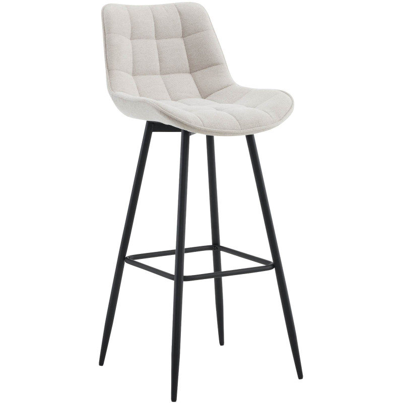 Tabouret de bar Dartford, tissu, crème