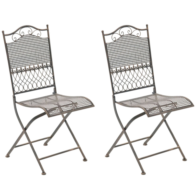 Ensemble de 2 chaises de jardin Kiran bronze