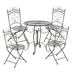 Ensemble de 2 chaises de jardin Kiran bronze