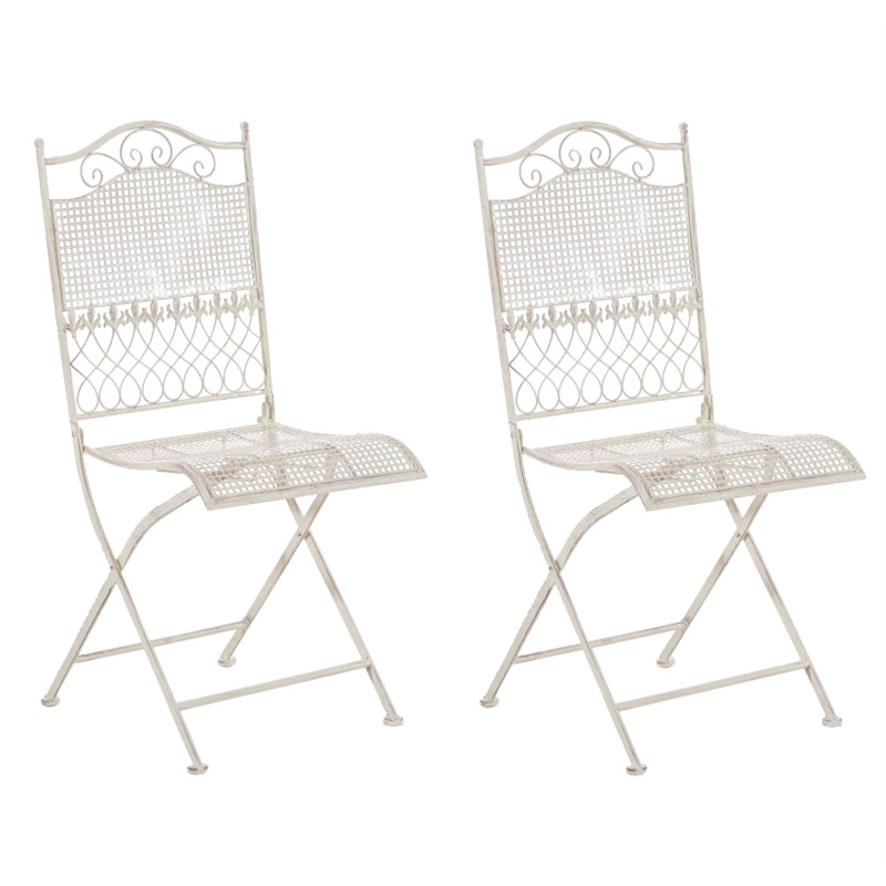 Ensemble de 2 chaises de jardin Kiran crème antique