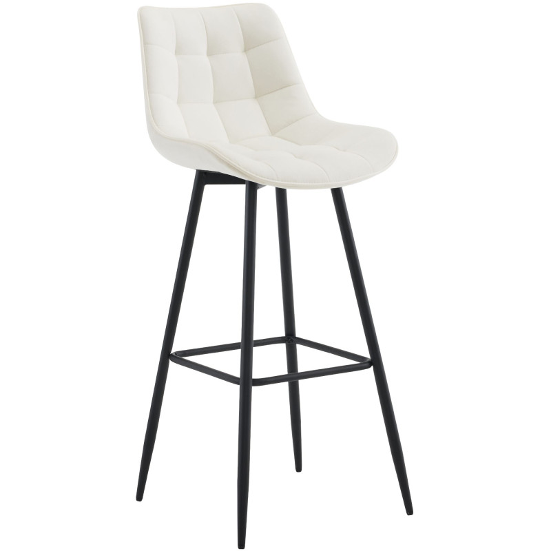 Tabouret de bar Dartford en velours, crème