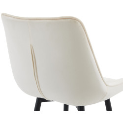 Tabouret de bar Dartford en velours, crème
