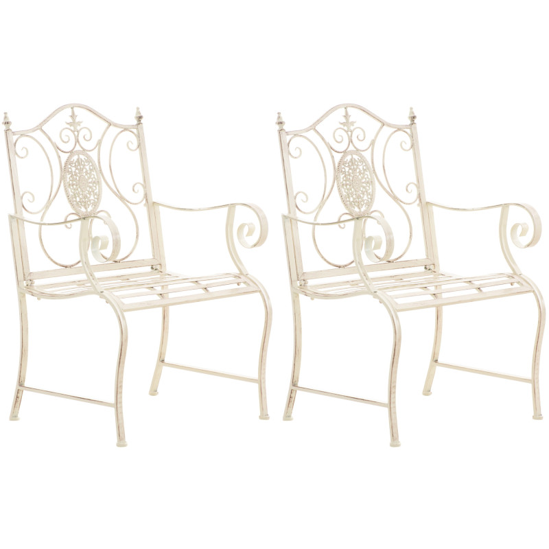 Ensemble de 2 chaises de jardin Punjab crème antique