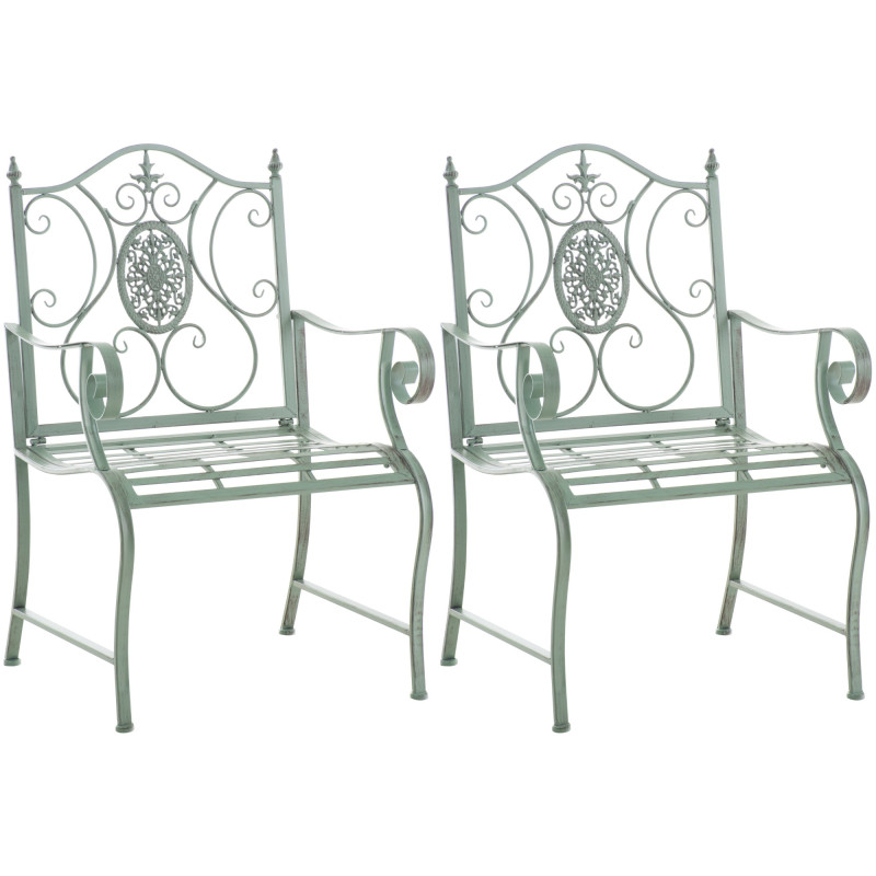 Ensemble de 2 chaises de jardin Punjab vert antique