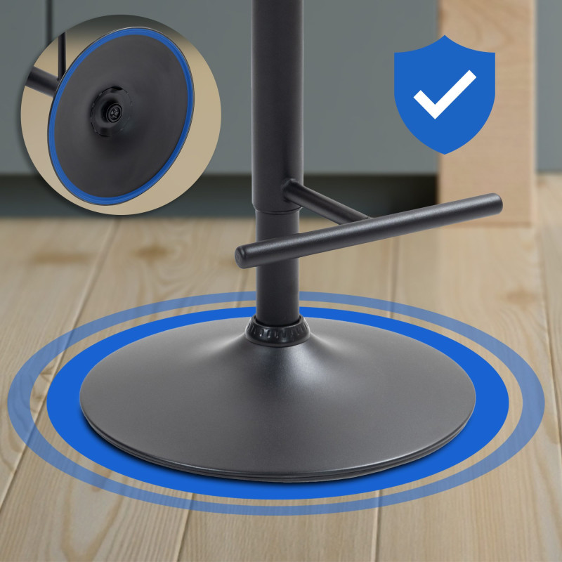 Lot de 2 tabourets de bar en tissu Damar noir crème