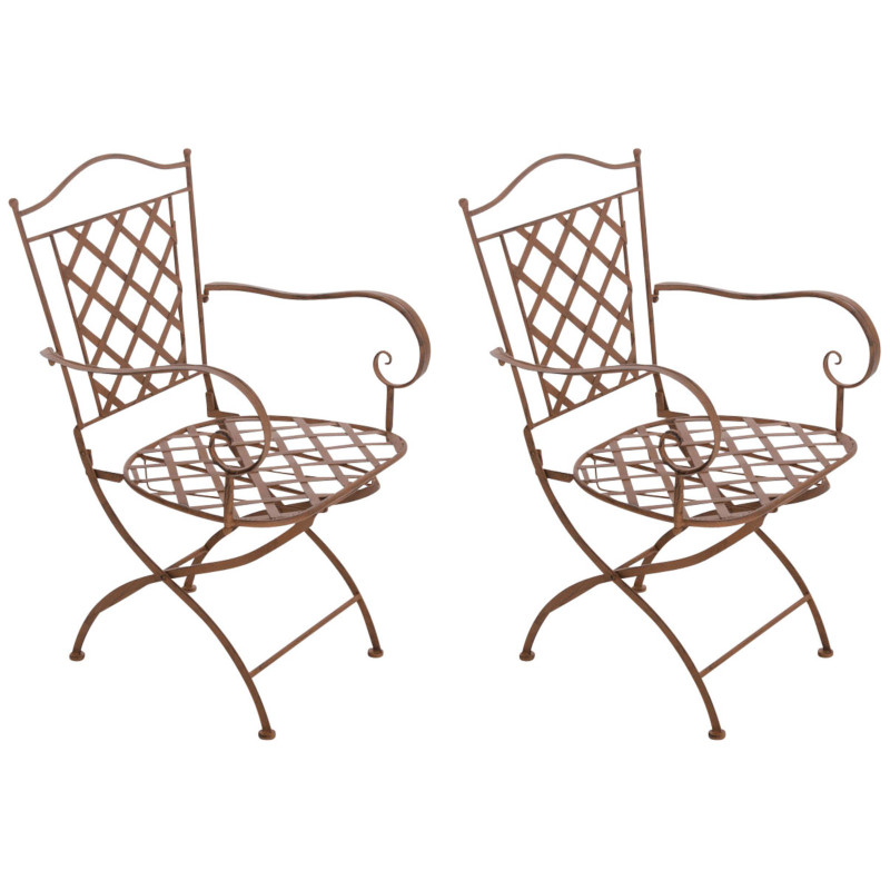 Ensemble de 2 chaises Adara marron antique