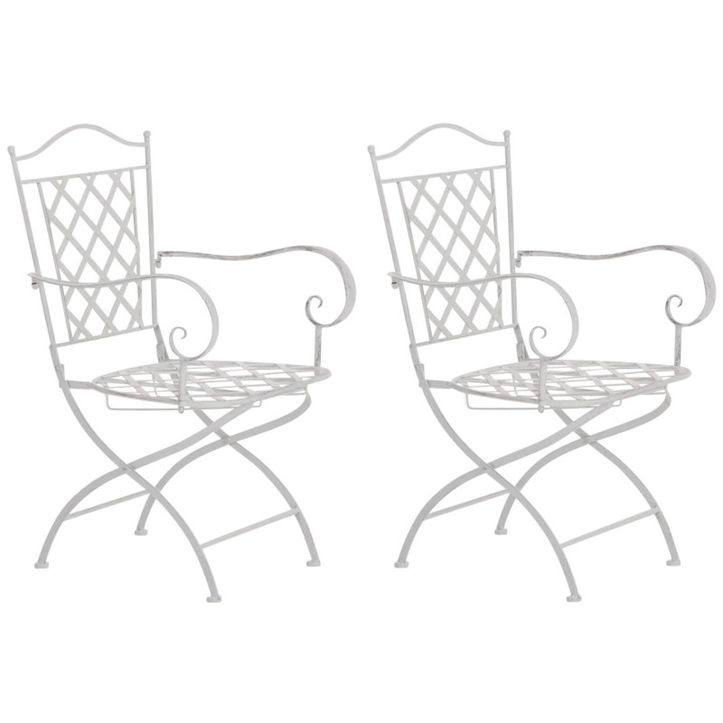 Ensemble de 2 chaises Adara blanc antique