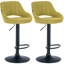 Ensemble de 2 tabourets de bar Milet en tissu vert B