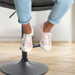 Lot de 2 tabourets de bar en tissu Damar noir gris foncé