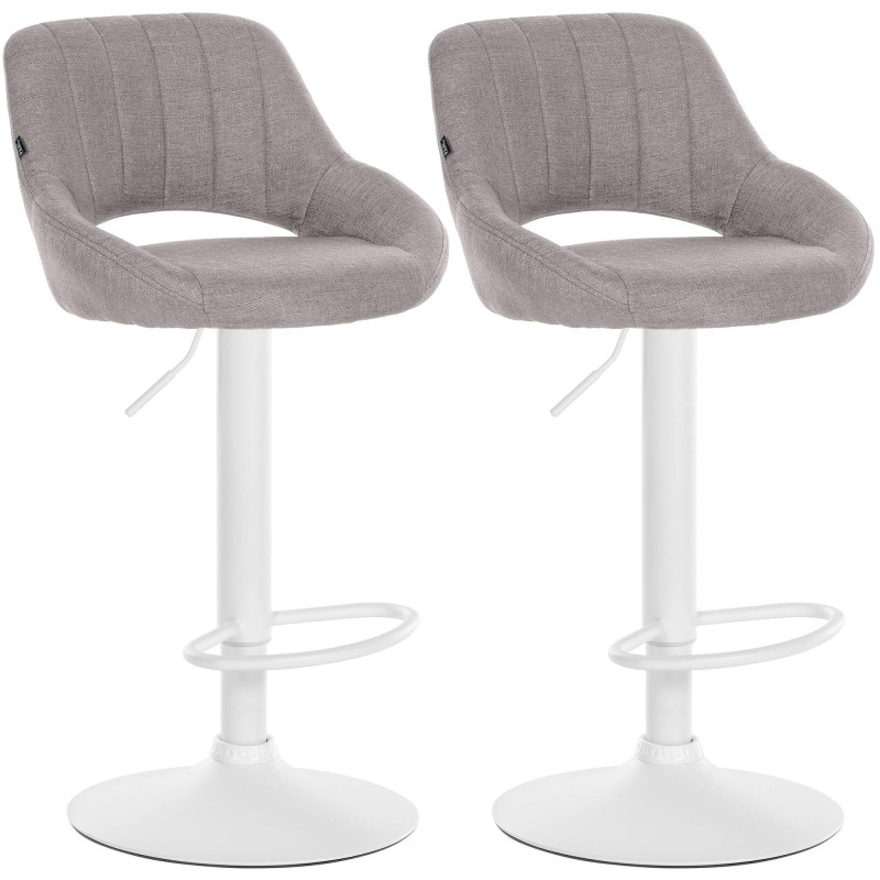 Ensemble de 2 tabourets de bar Milet en tissu gris clair