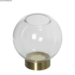 Vase Alexandra House Living Transparent Doré Verre 15 x 15 cm Bougeoir