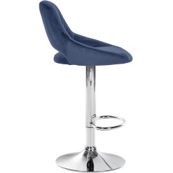 Ensemble de 2 tabourets de bar Milet en velours bleu