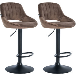 Conjunto de 2 banquetas de bar Milet em veludo marrom