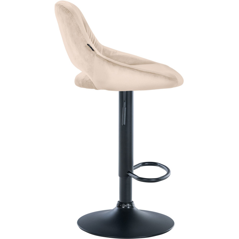 Juego de 2 taburetes de bar Milet de terciopelo, color crema