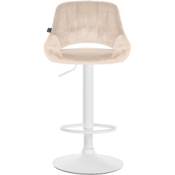 Set di 2 sgabelli da bar in velluto Milet, crema