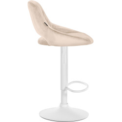 Set di 2 sgabelli da bar in velluto Milet, crema