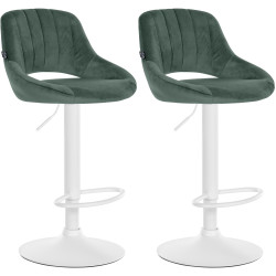 Conjunto de 2 banquetas de bar Milet em veludo verde