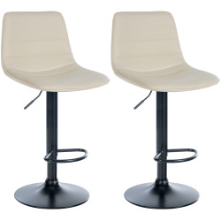 Set di 2 sgabelli da bar Lex, similpelle, B, crema
