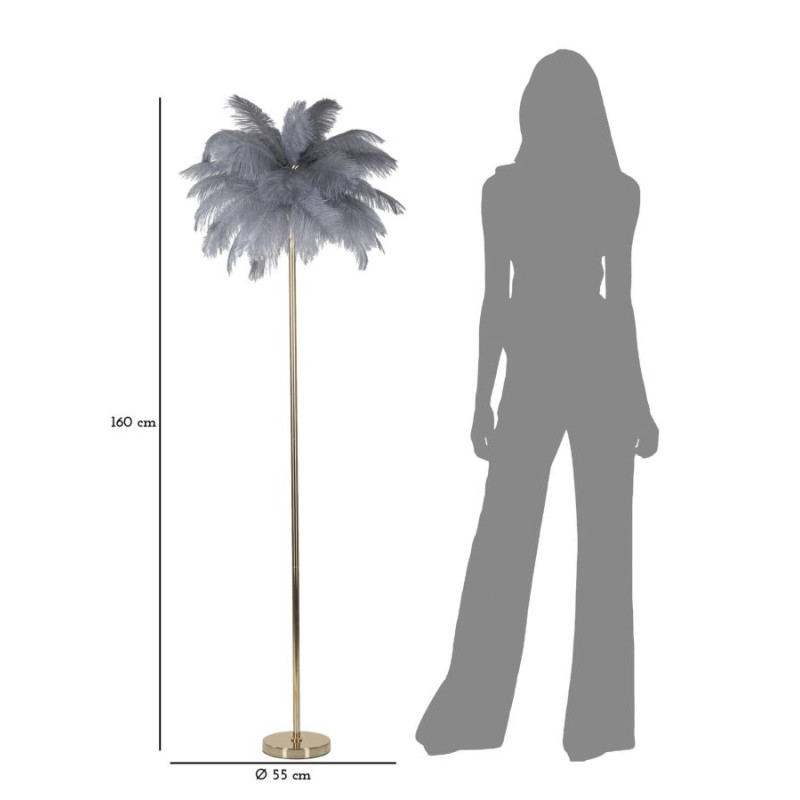 LAMPADAIRE PALM GRIS CM Ø 55X160
