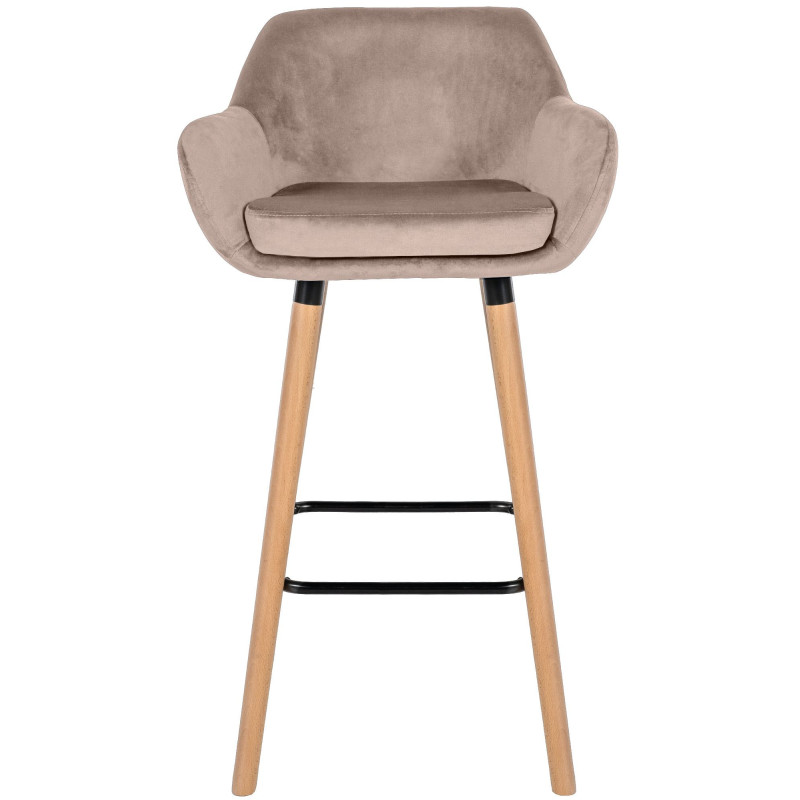 Tabouret de bar Grant en velours gris clair