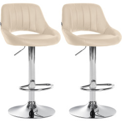 Set di 2 sgabelli da bar Milet in similpelle, crema