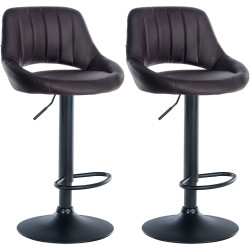 Set di 2 sgabelli da bar Milet, similpelle, marrone
