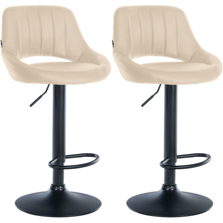 Set di 2 sgabelli da bar Milet, similpelle, crema