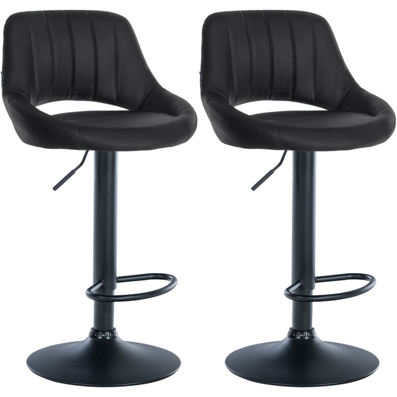 Set di 2 sgabelli da bar Milet, similpelle, nero