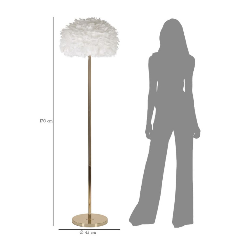 LAMPADAIRE FEATHERS SLIM BLANC CM Ø 43X170