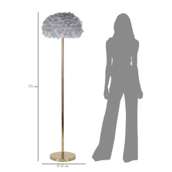 LAMPADAIRE FEATHERS SLIM GRIS CM Ø 43X170