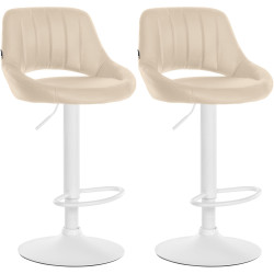 Set di 2 sgabelli da bar Milet, similpelle, crema